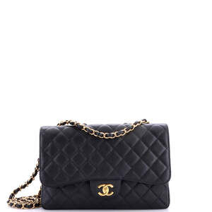 Chanel Jumbo Classic Double Flap Bag Quilted Caviar